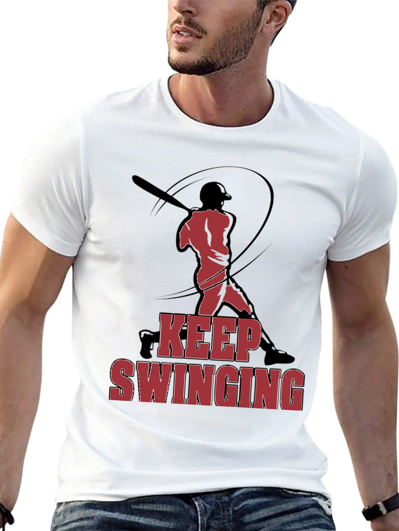 Keep Swinging Baseball Graphic T-Shirt