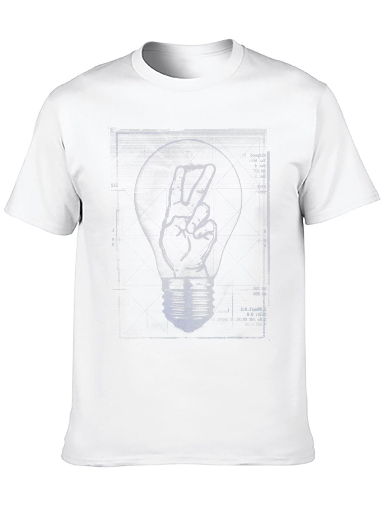 Peace Hand Lightbulb Black T-Shirt