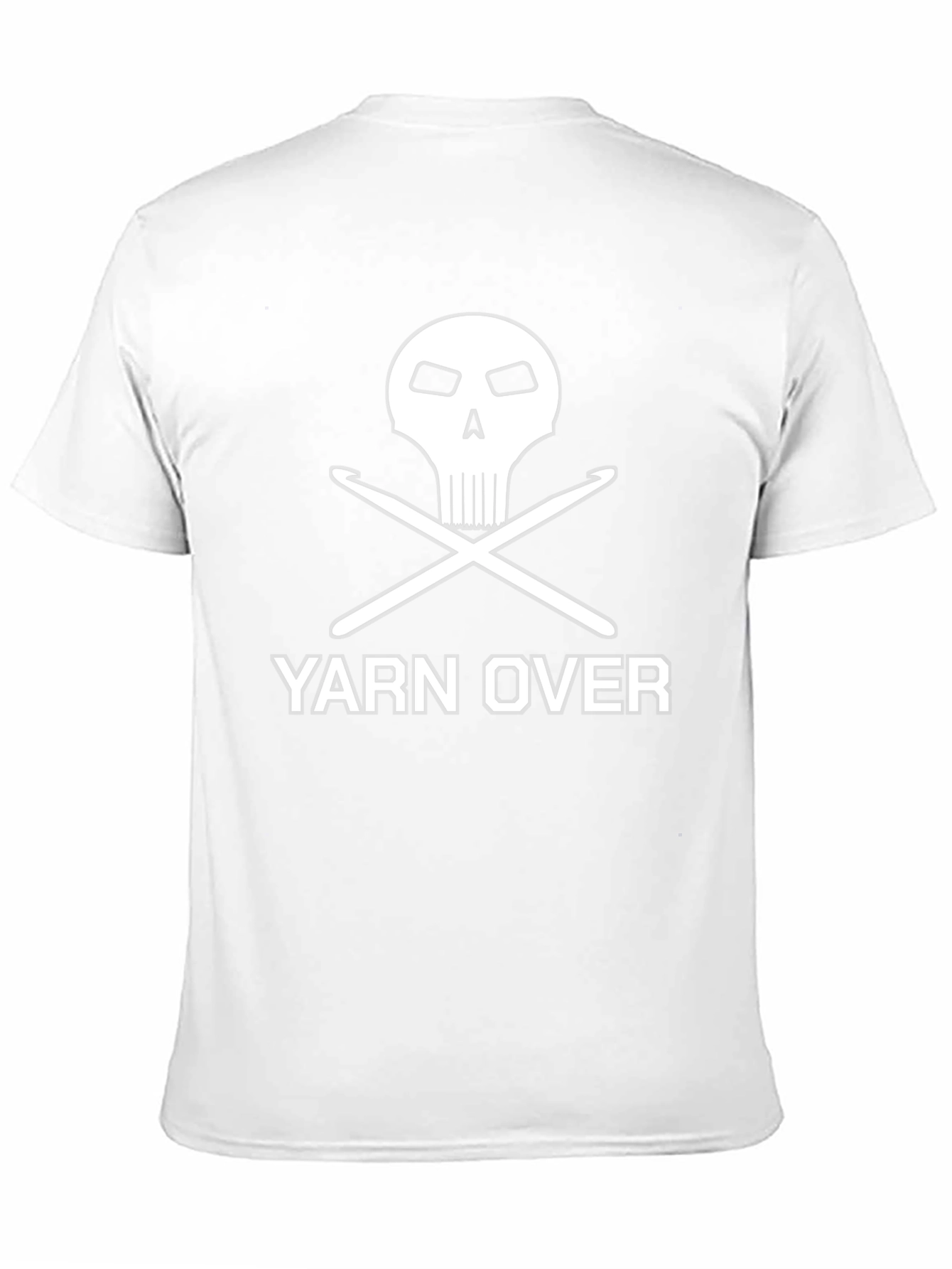 Yarn Over Crochet Skull Graphic Tee - Black
