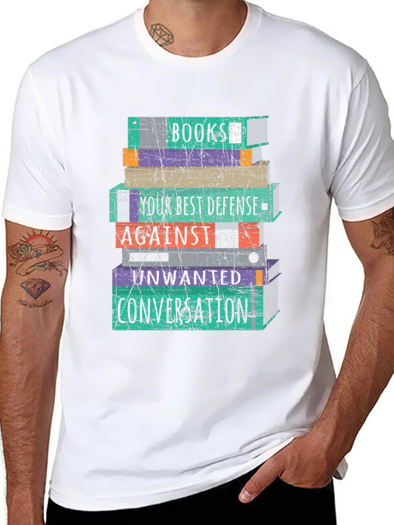 Book Stack T-Shirt - Your Best Defense