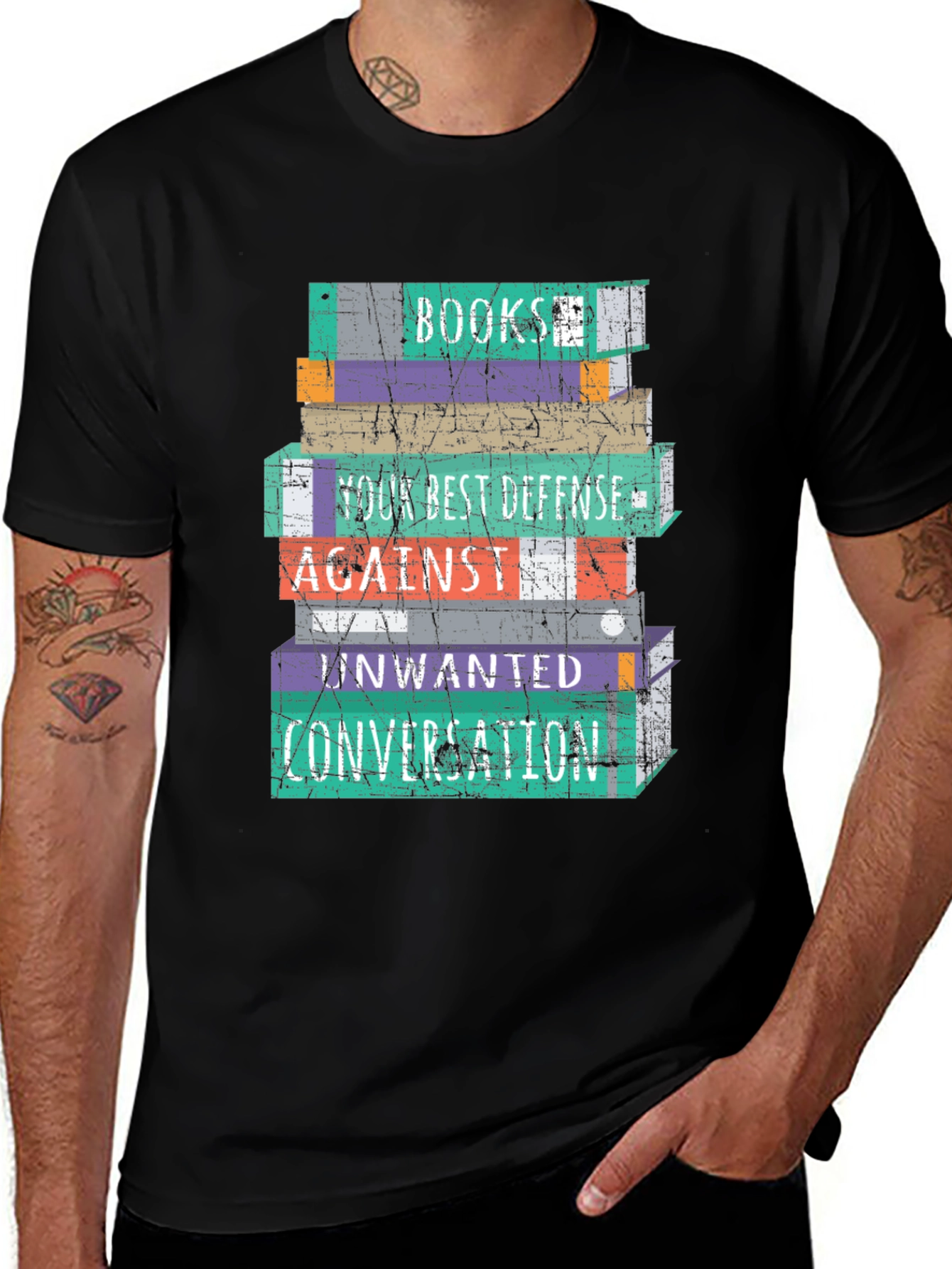 Book Stack T-Shirt - Your Best Defense