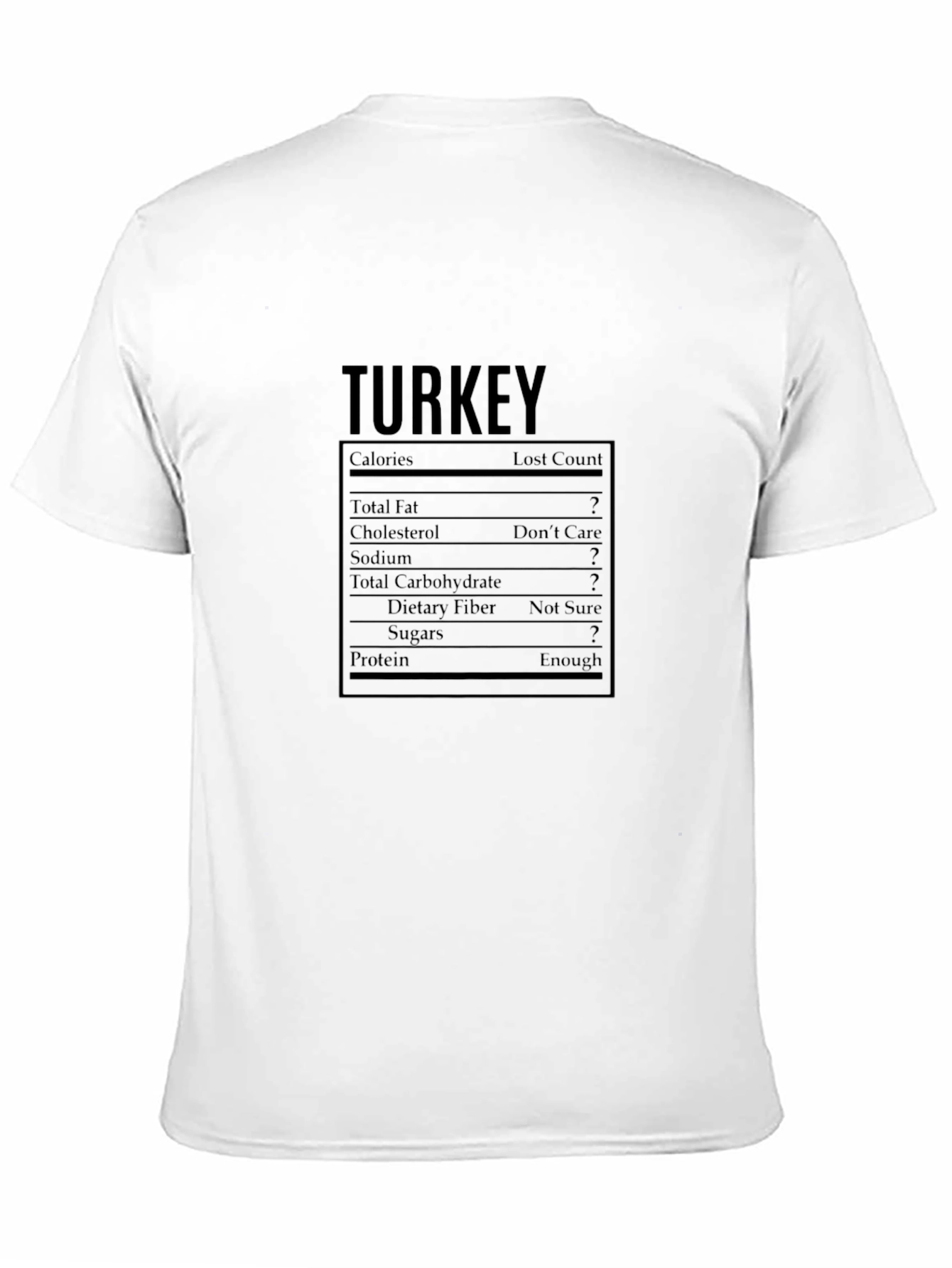 Turkey Nutrition Facts T-Shirt