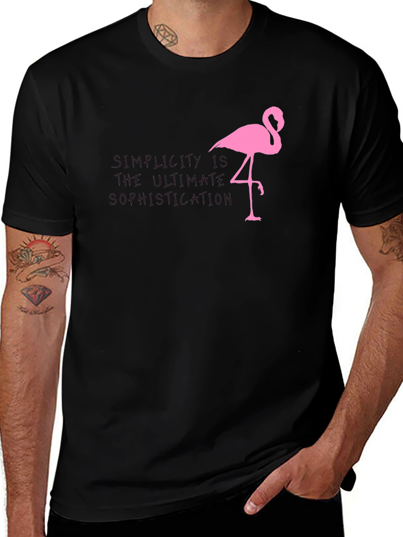 Simplicity Flamingo Graphic Tee - Sophisticated Style