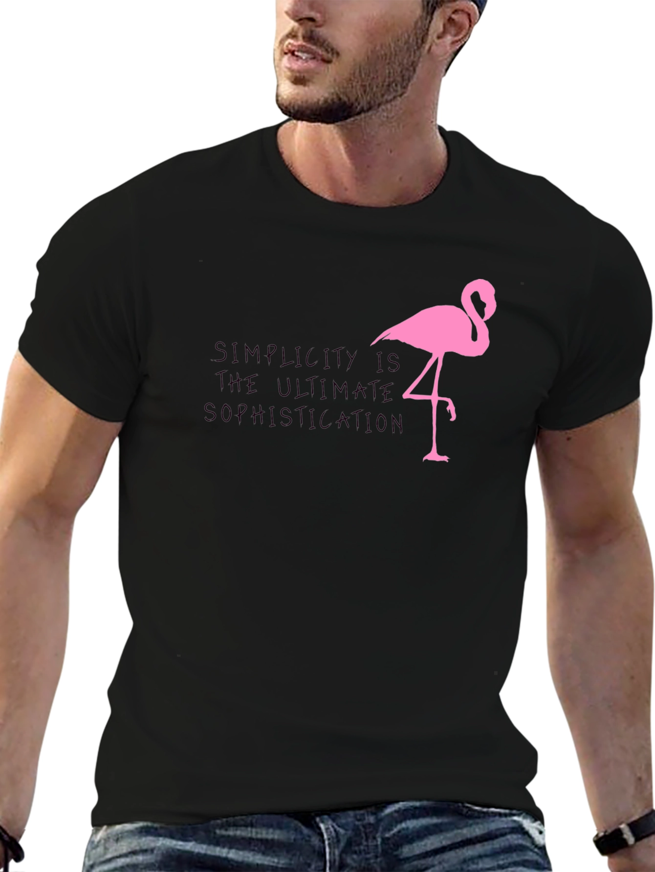 Simplicity Flamingo Graphic Tee - Sophisticated Style