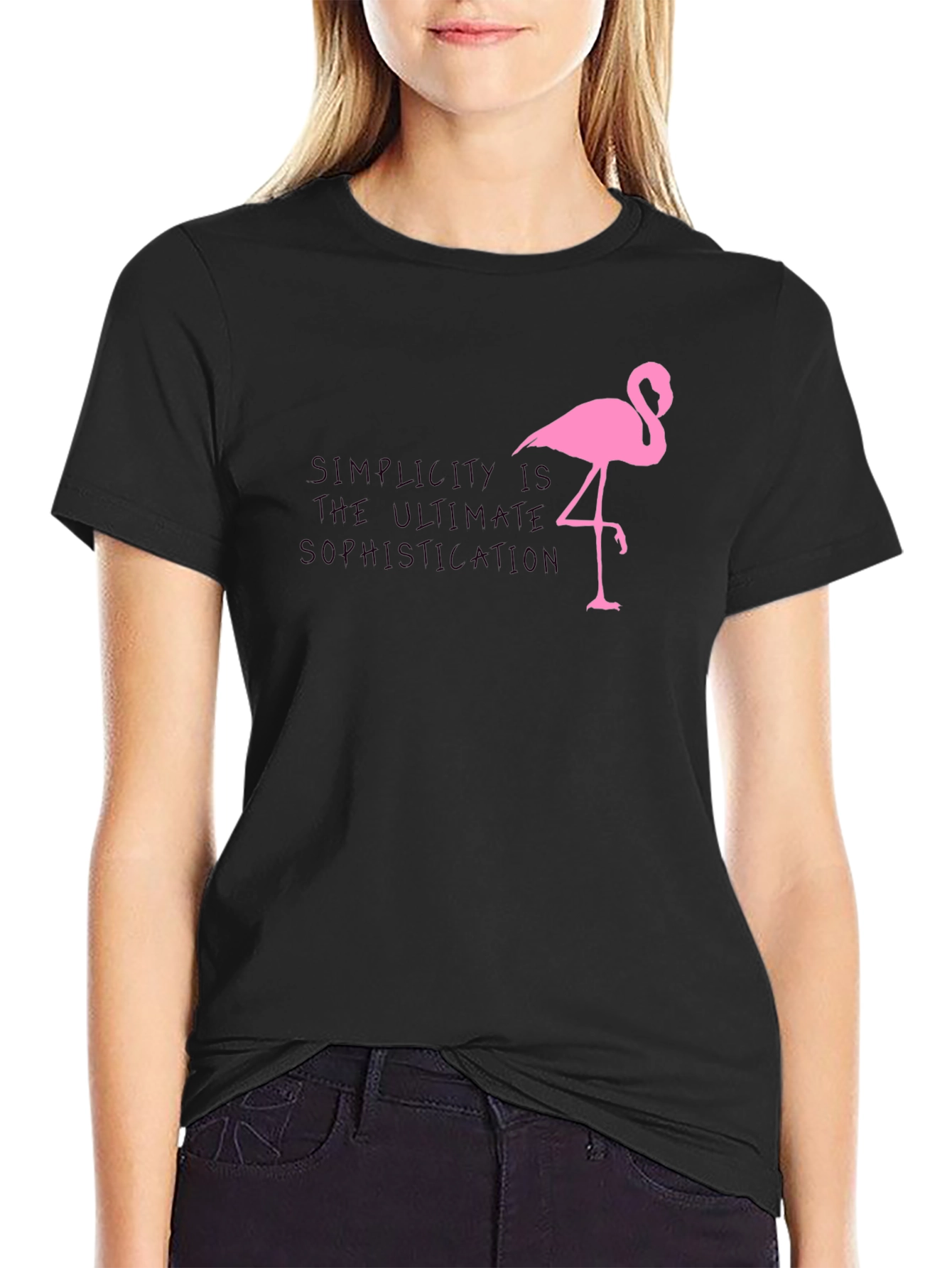 Simplicity Flamingo Graphic Tee - Sophisticated Style