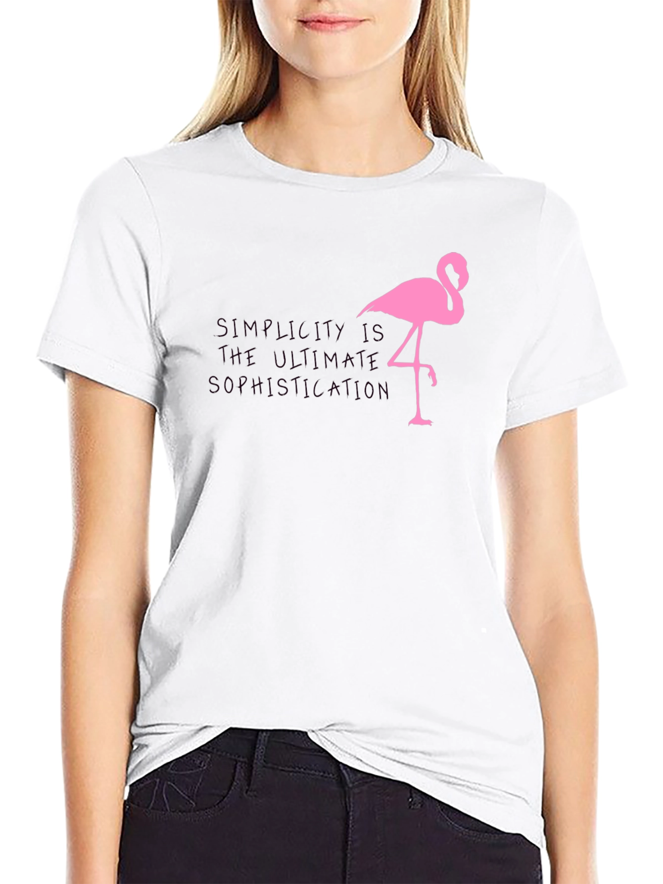 Simplicity Flamingo Graphic Tee - Sophisticated Style
