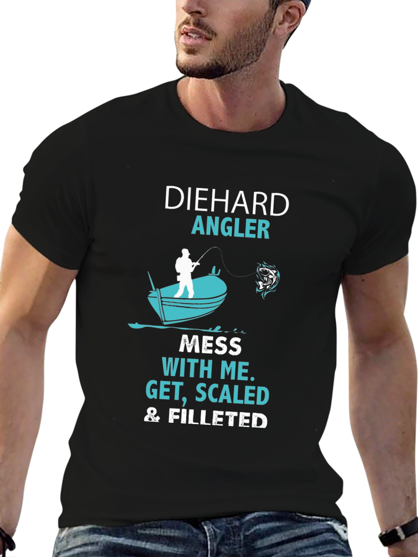Diehard Angler Fishing T-Shirt: Get Scaled & Filleted