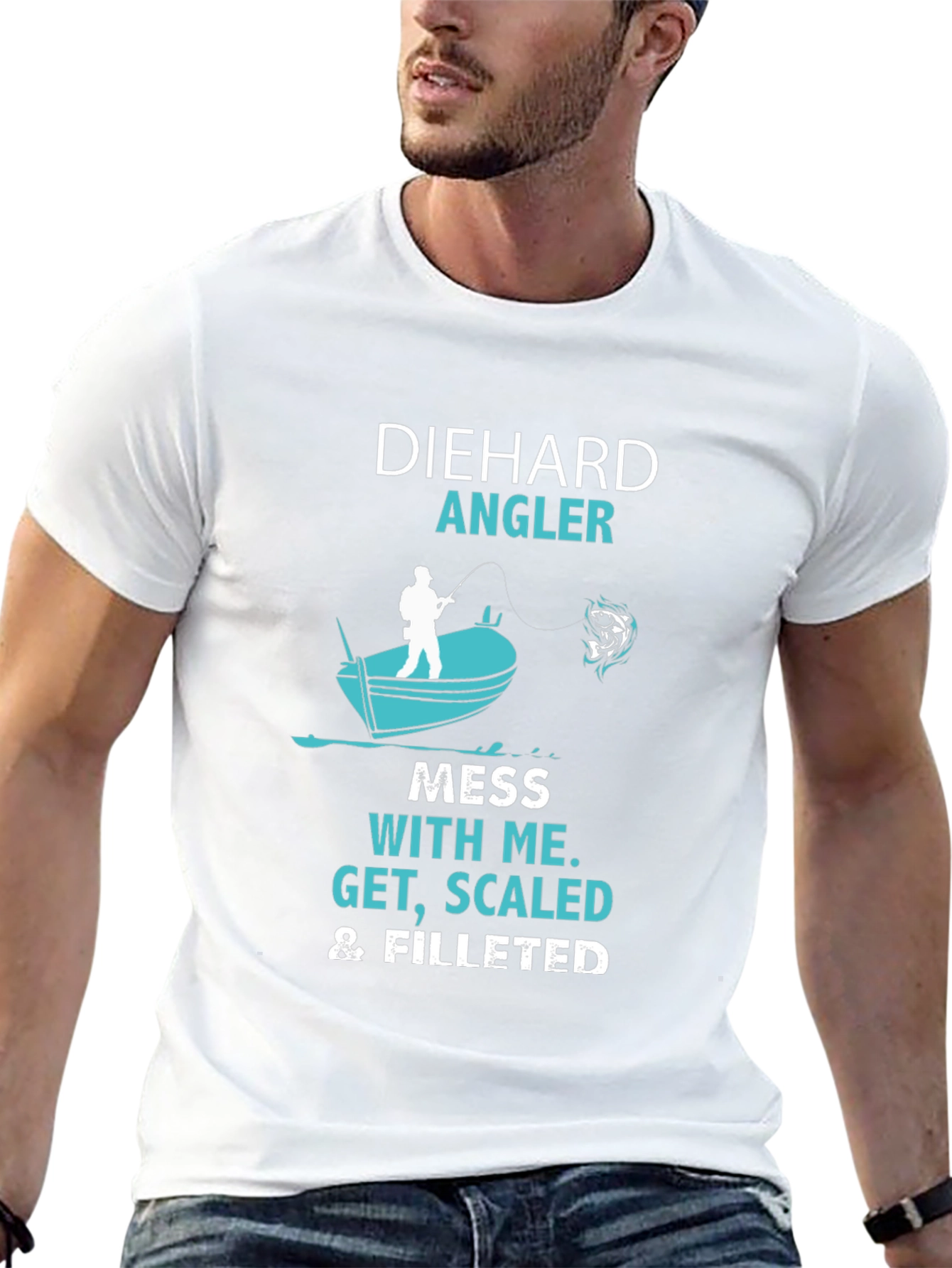 Diehard Angler Fishing T-Shirt: Get Scaled & Filleted