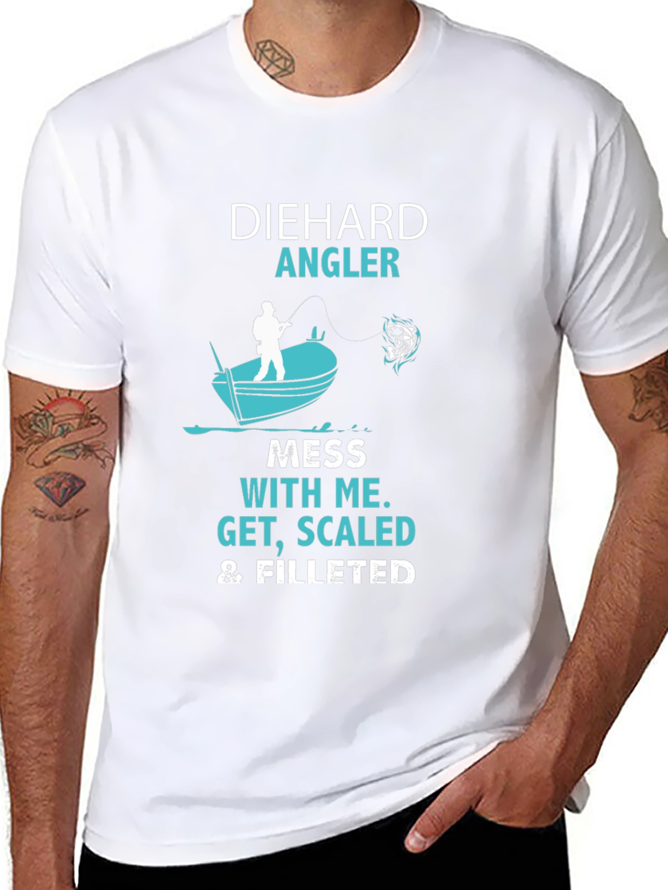 Diehard Angler Fishing T-Shirt: Get Scaled & Filleted