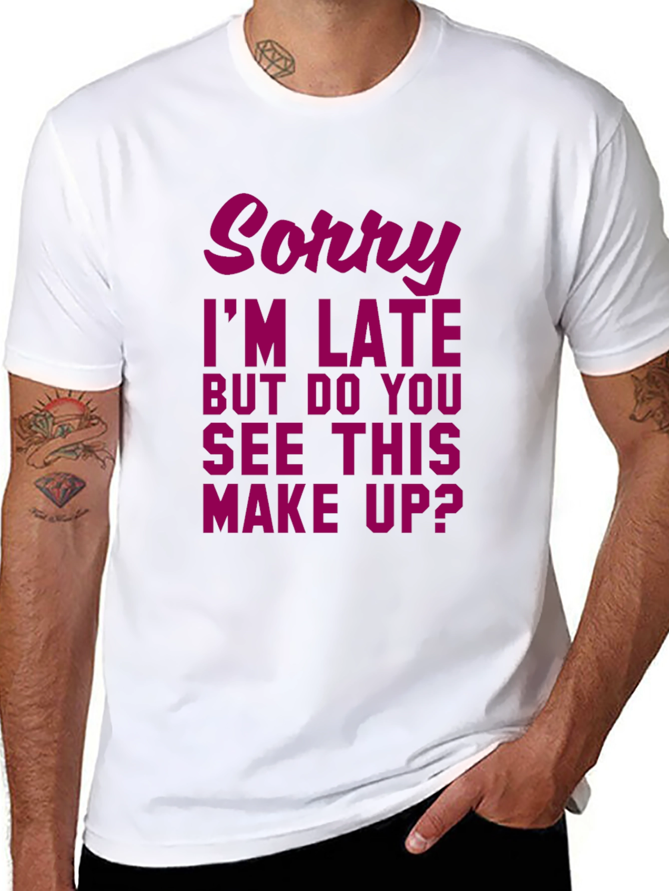 Sorry Im Late Makeup Graphic Tee