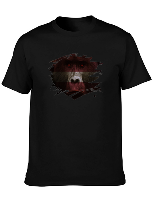 Baboon Flag Graphic Print Black T-Shirt