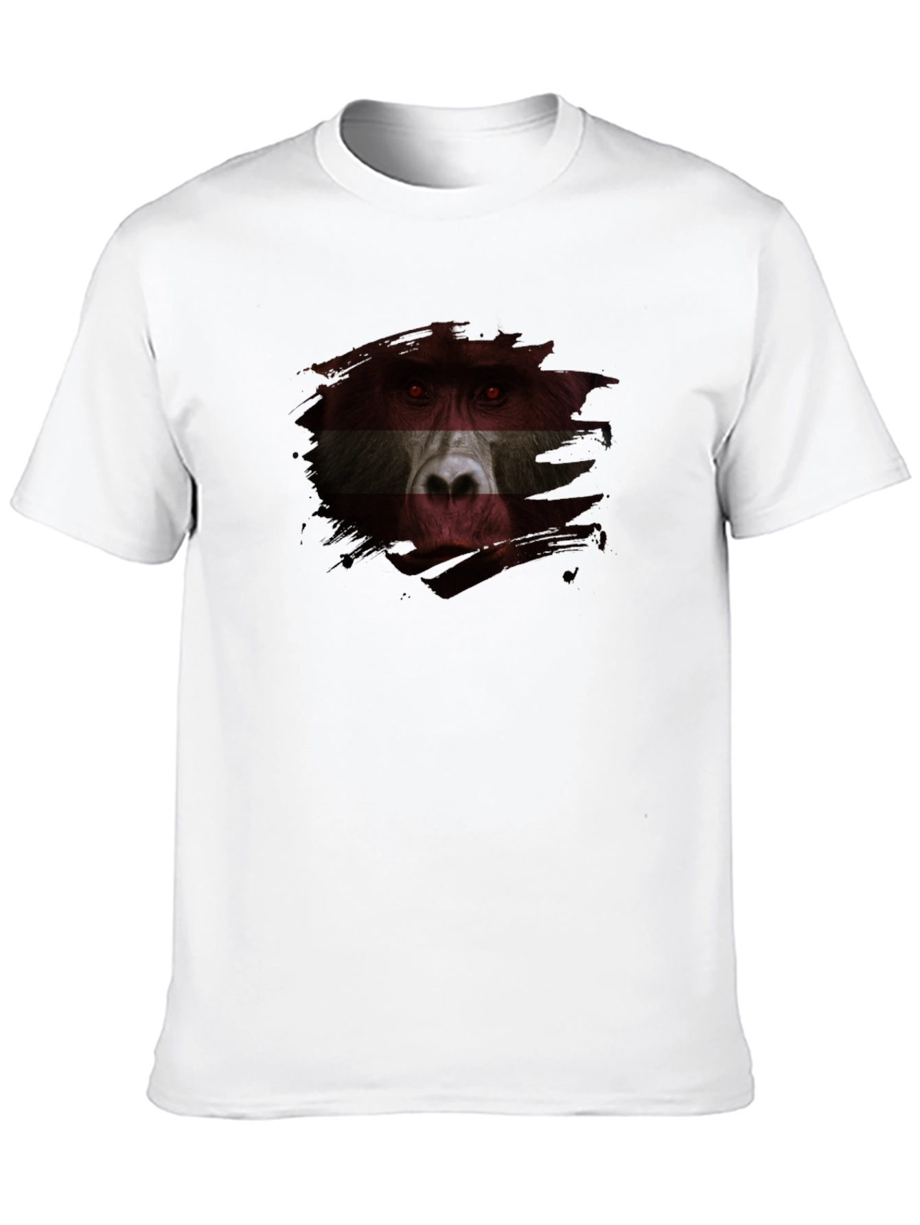Baboon Flag Graphic Print Black T-Shirt
