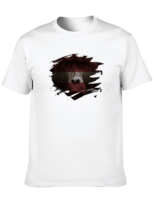 Baboon Flag Graphic Print Black T-Shirt