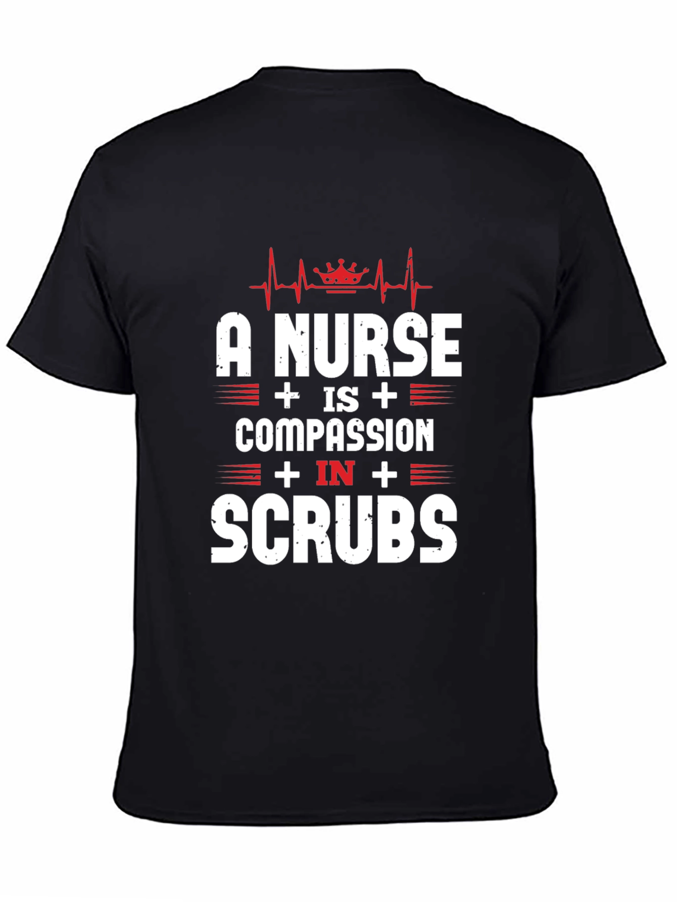 Nurse Compassion in Scrubs Graphic Tee - Black