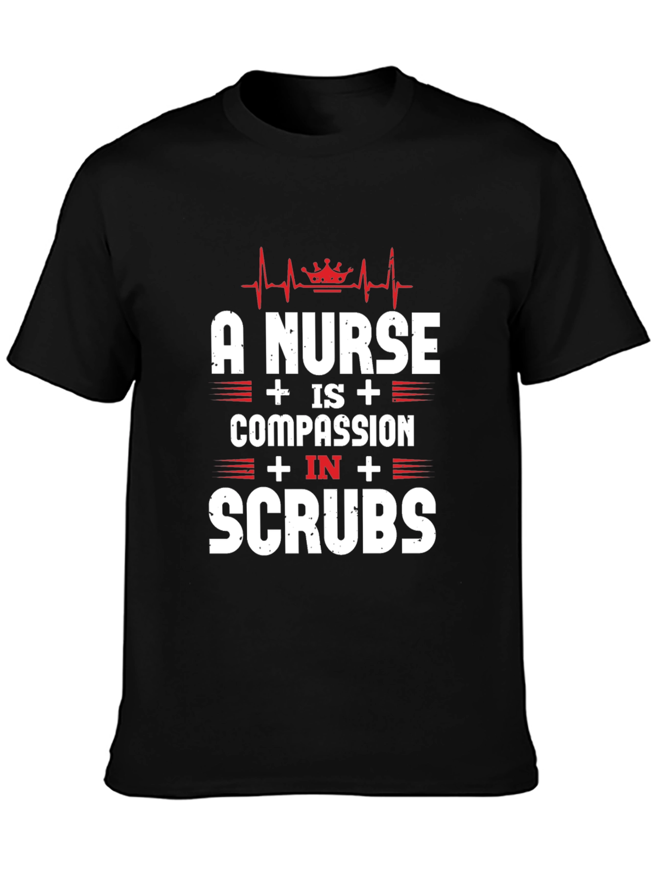 Nurse Compassion in Scrubs Graphic Tee - Black