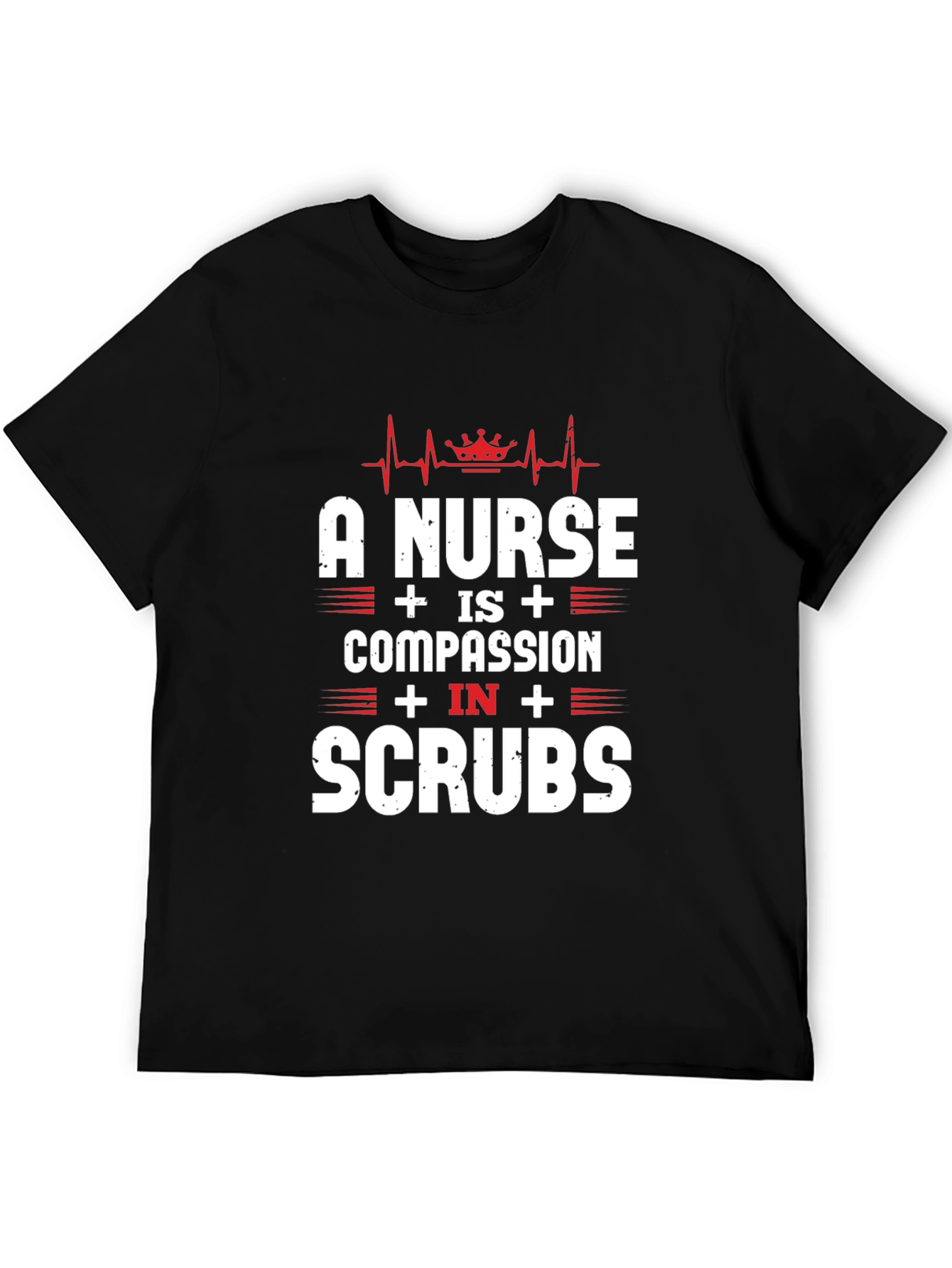 Nurse Compassion in Scrubs Graphic Tee - Black