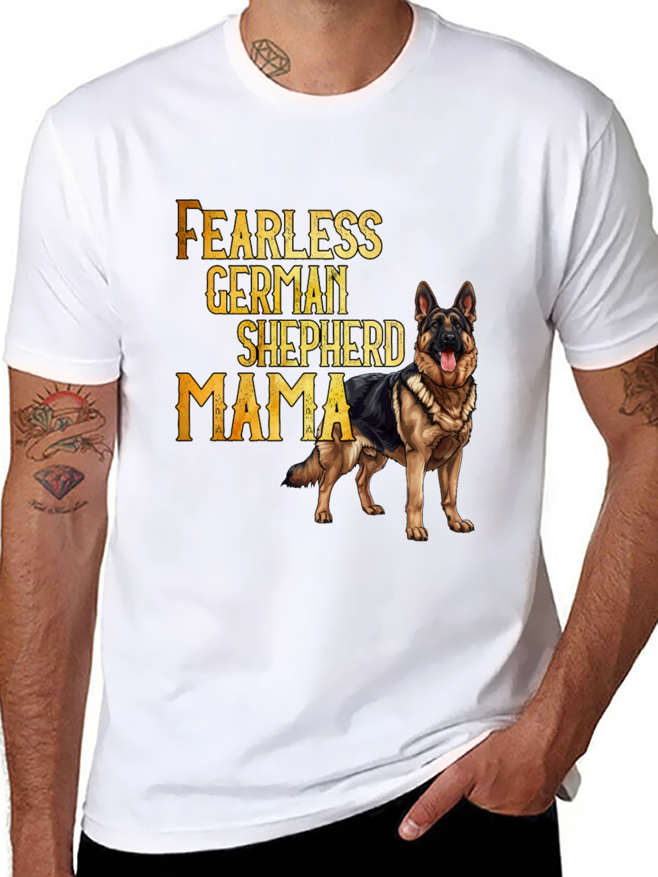 Fearless German Shepherd Mama T-Shirt