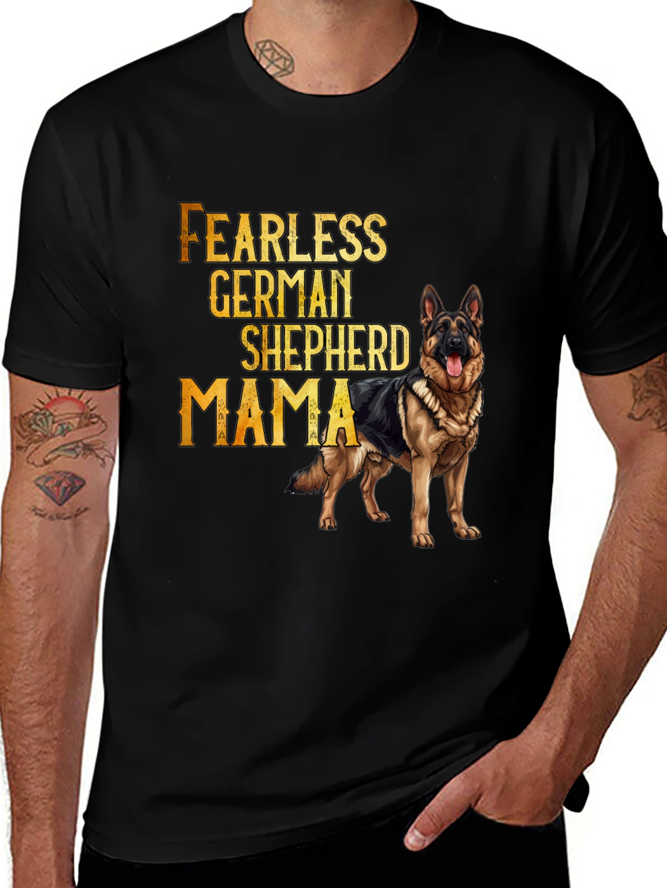 Fearless German Shepherd Mama T-Shirt