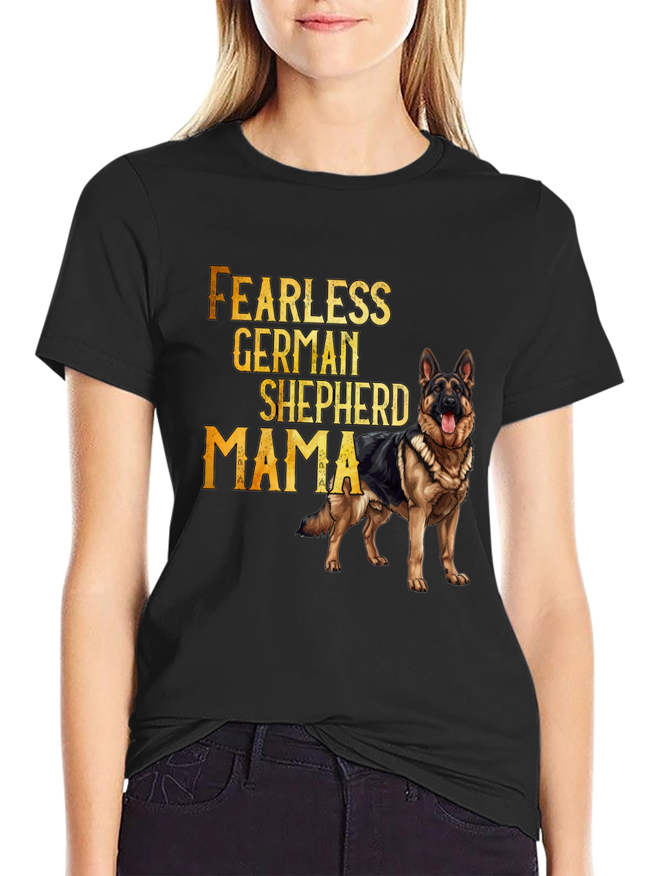 Fearless German Shepherd Mama T-Shirt