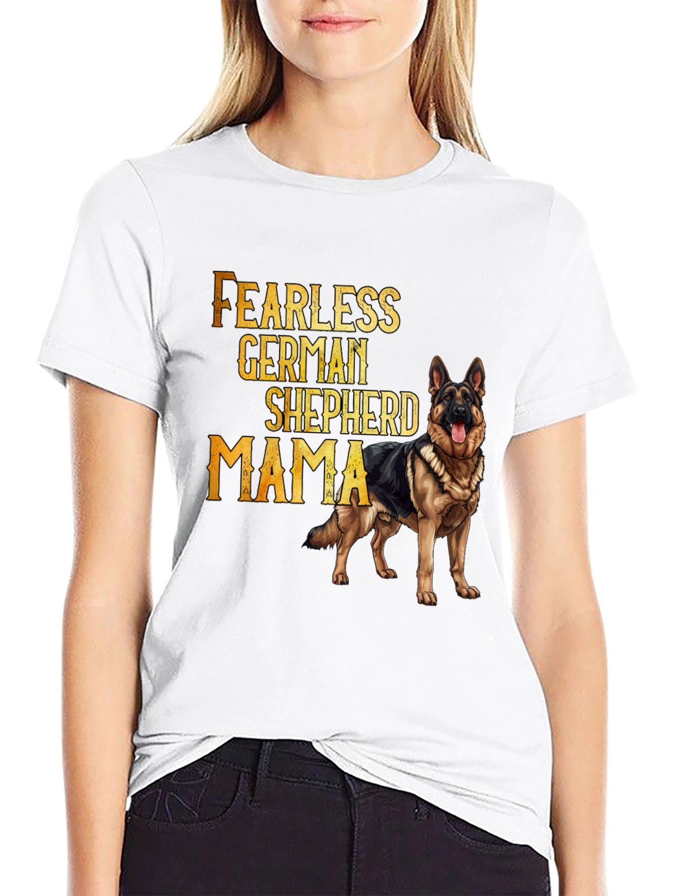Fearless German Shepherd Mama T-Shirt