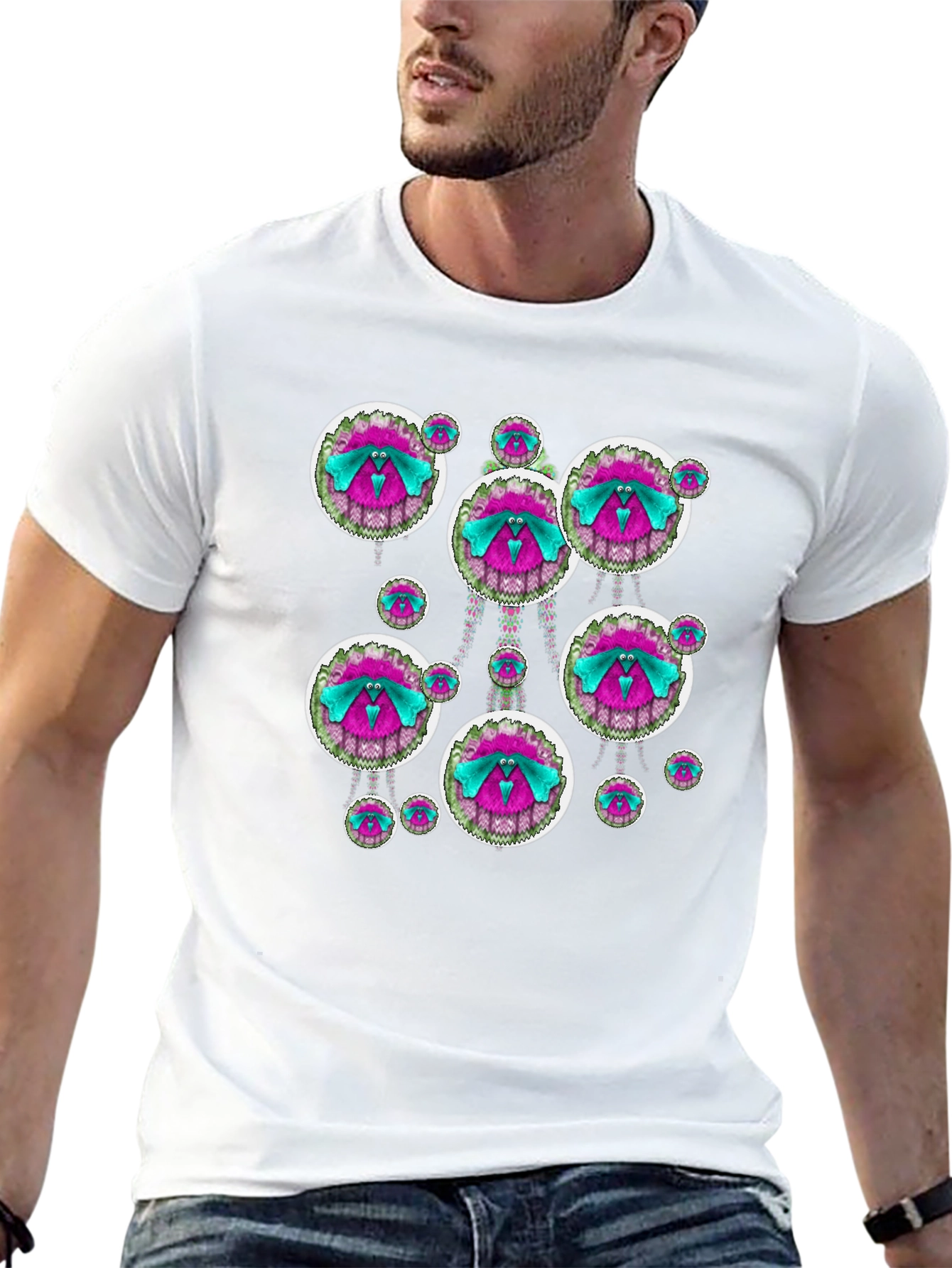 Funky Patterned Black T-Shirt