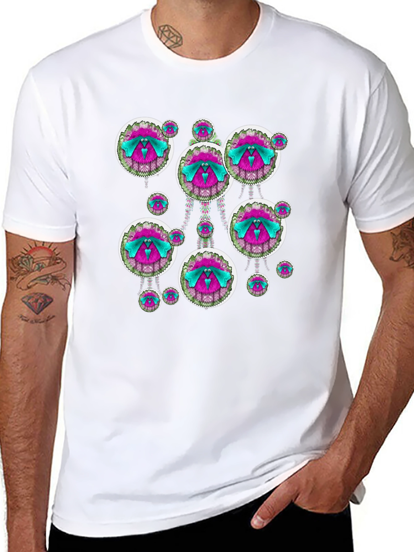 Funky Patterned Black T-Shirt