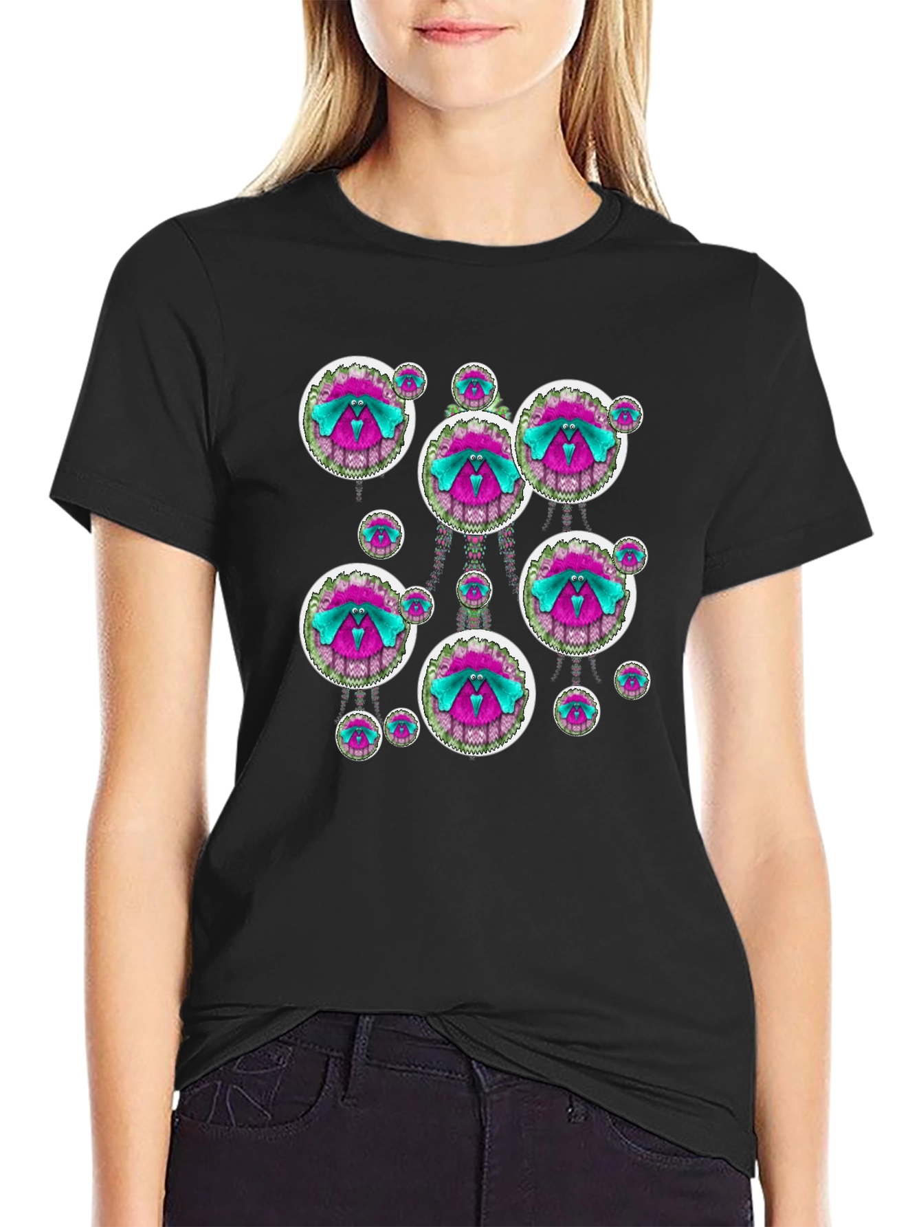 Funky Patterned Black T-Shirt
