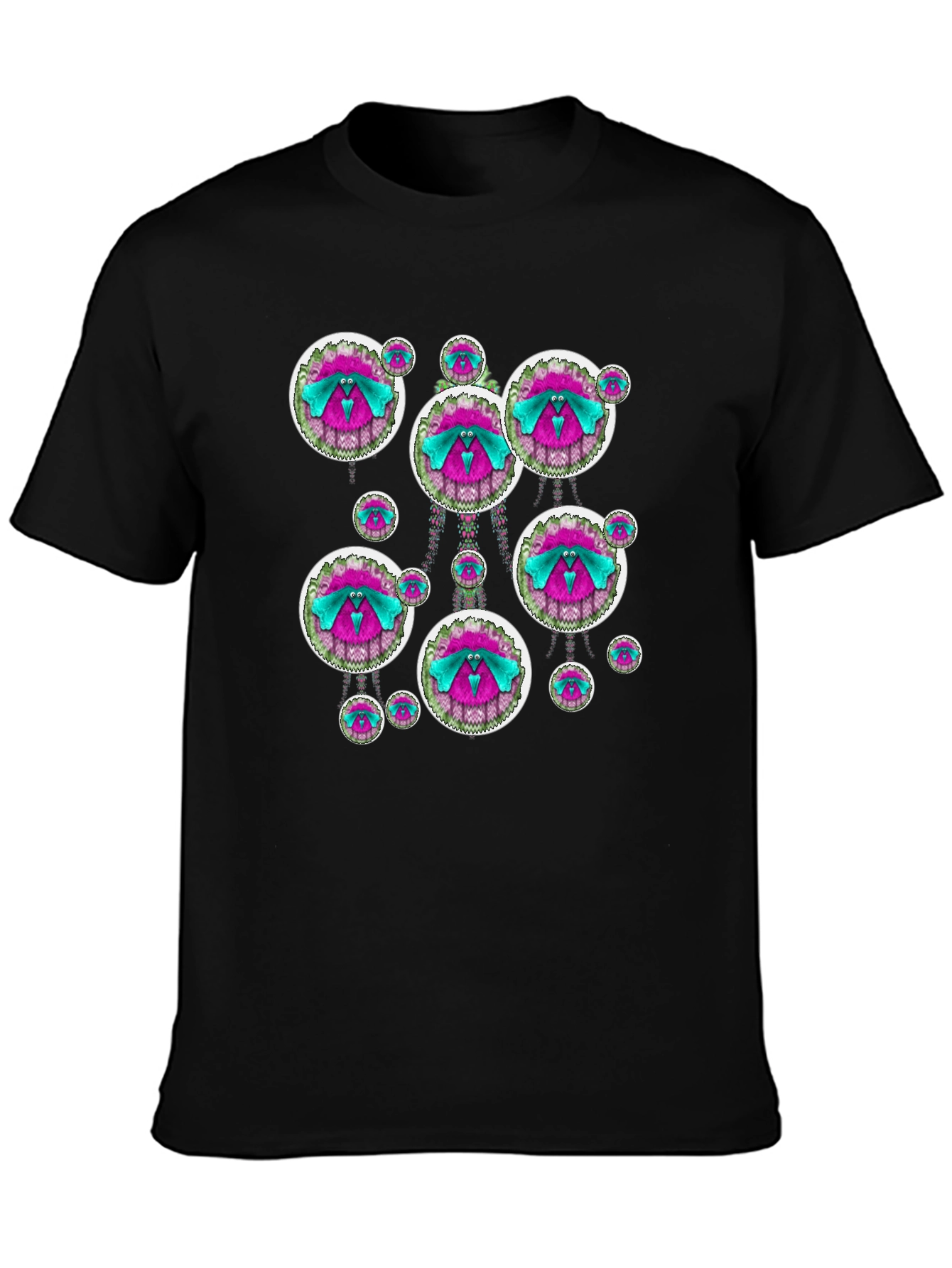 Funky Patterned Black T-Shirt