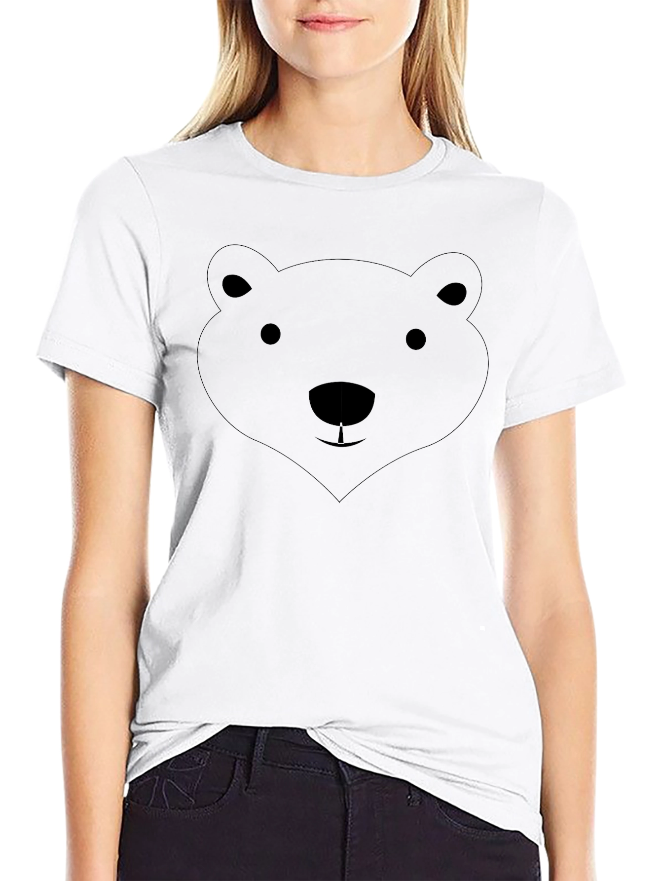 Bear Face Graphic Black T-Shirt
