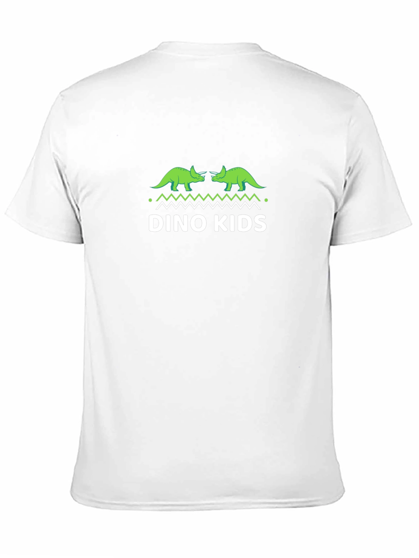 Dino Kids Black T-Shirt - Triceratops Design