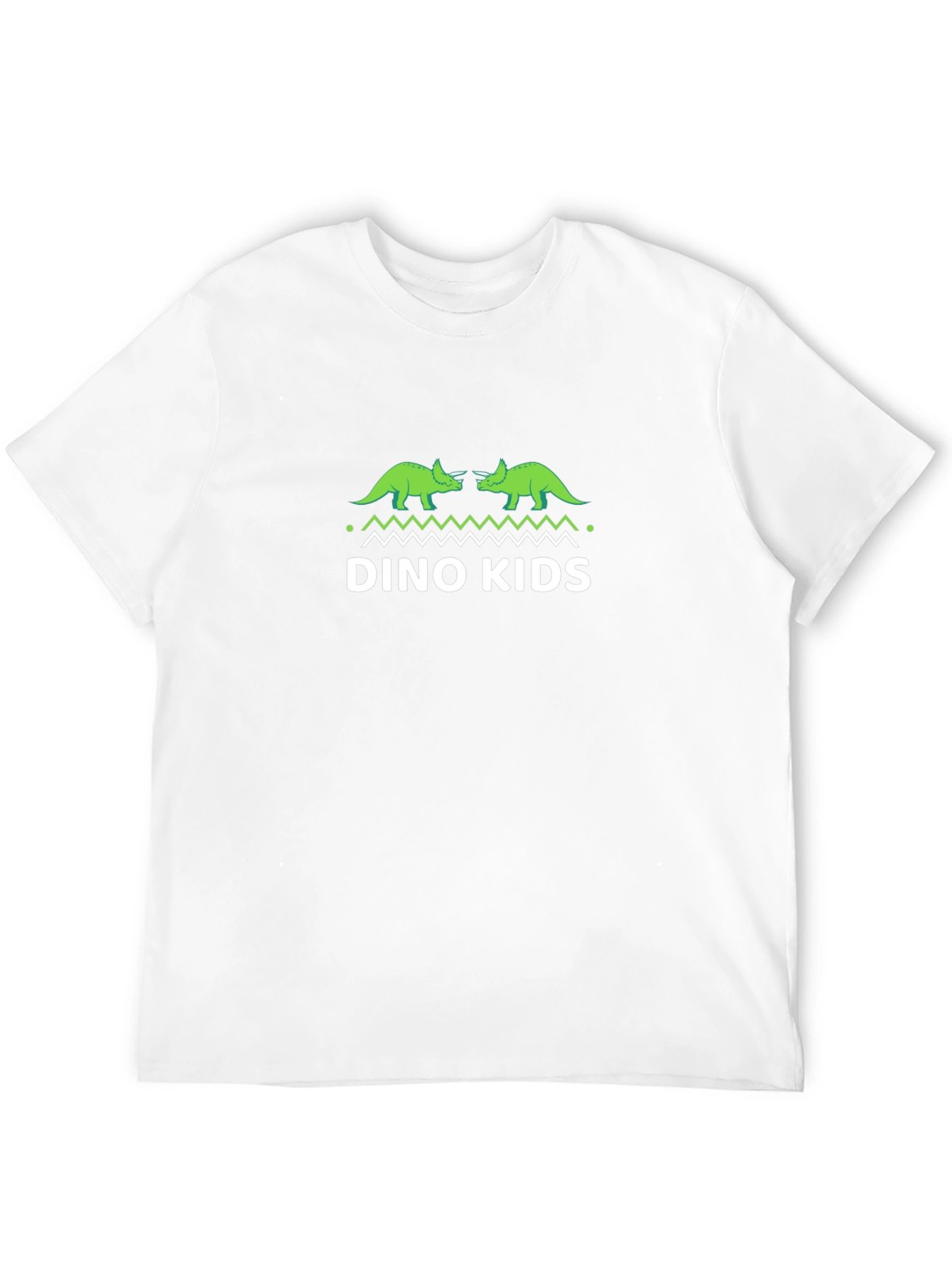 Dino Kids Black T-Shirt - Triceratops Design