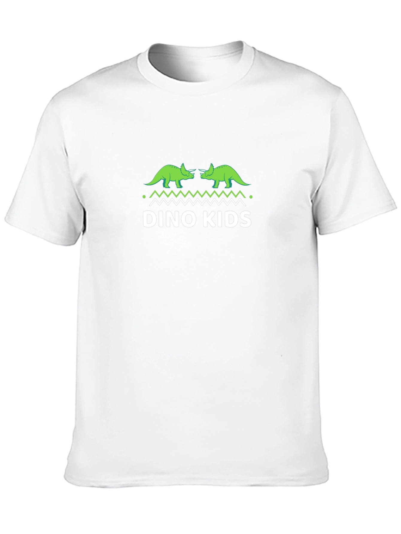 Dino Kids Black T-Shirt - Triceratops Design