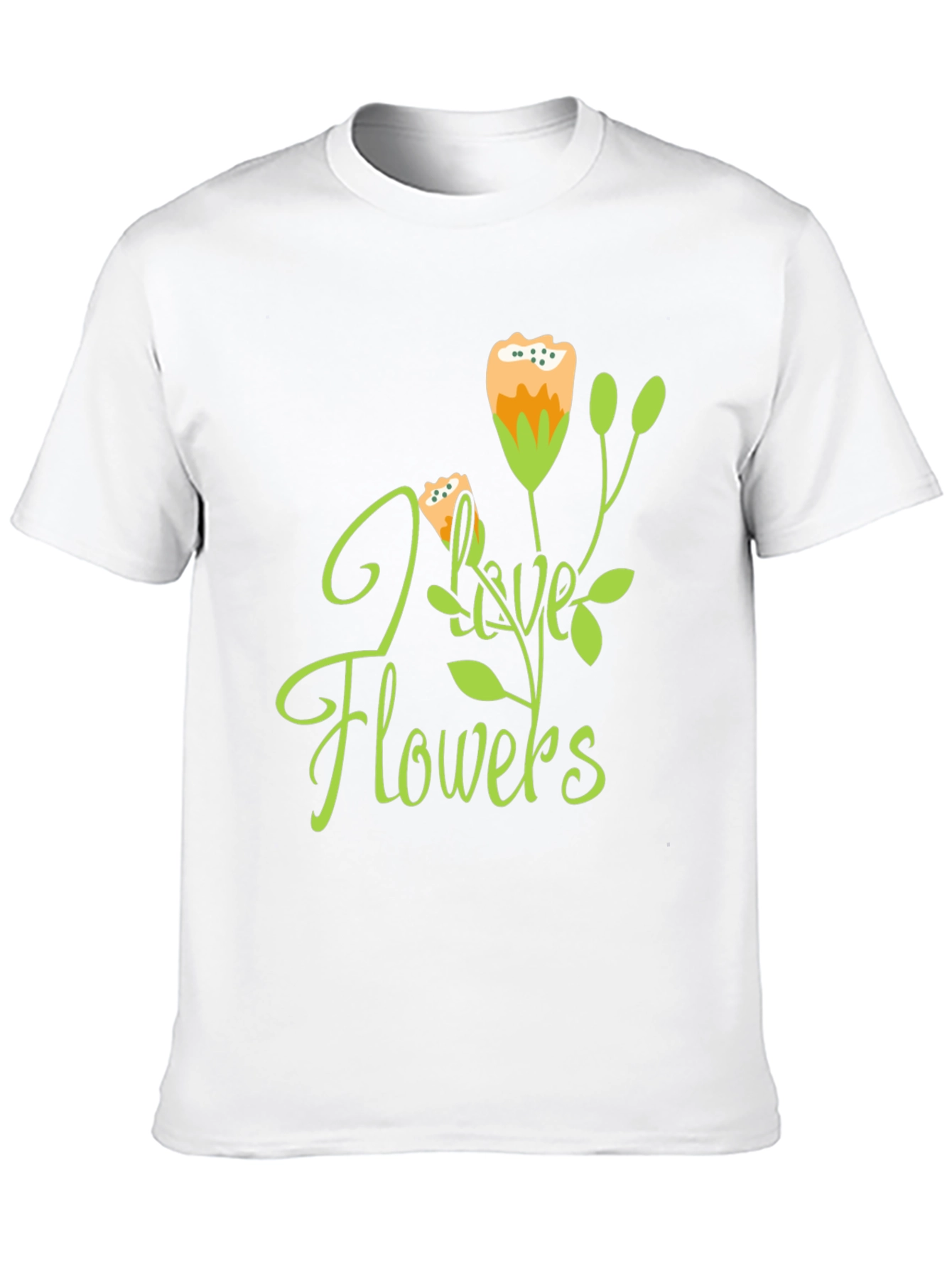 I Love Flowers Graphic Tee - Trendy Casual Wear