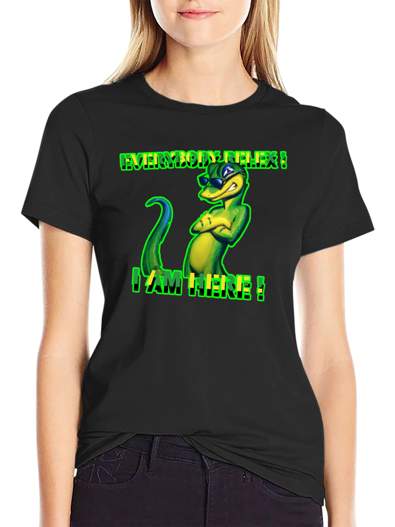 Relaxed Gecko T-Shirt - I Am Here!