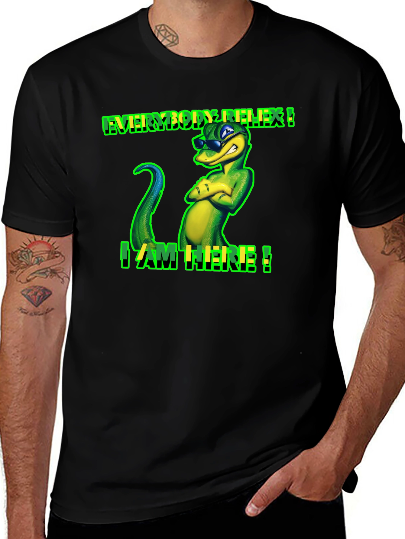 Relaxed Gecko T-Shirt - I Am Here!