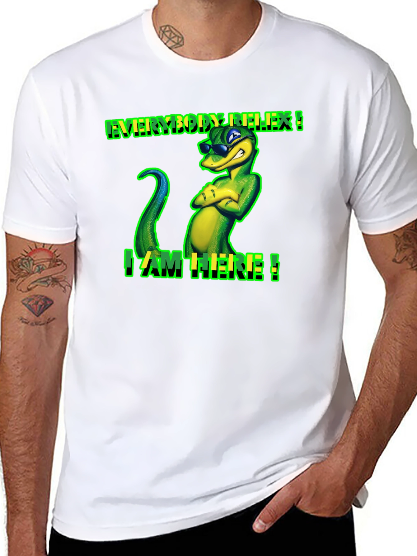 Relaxed Gecko T-Shirt - I Am Here!