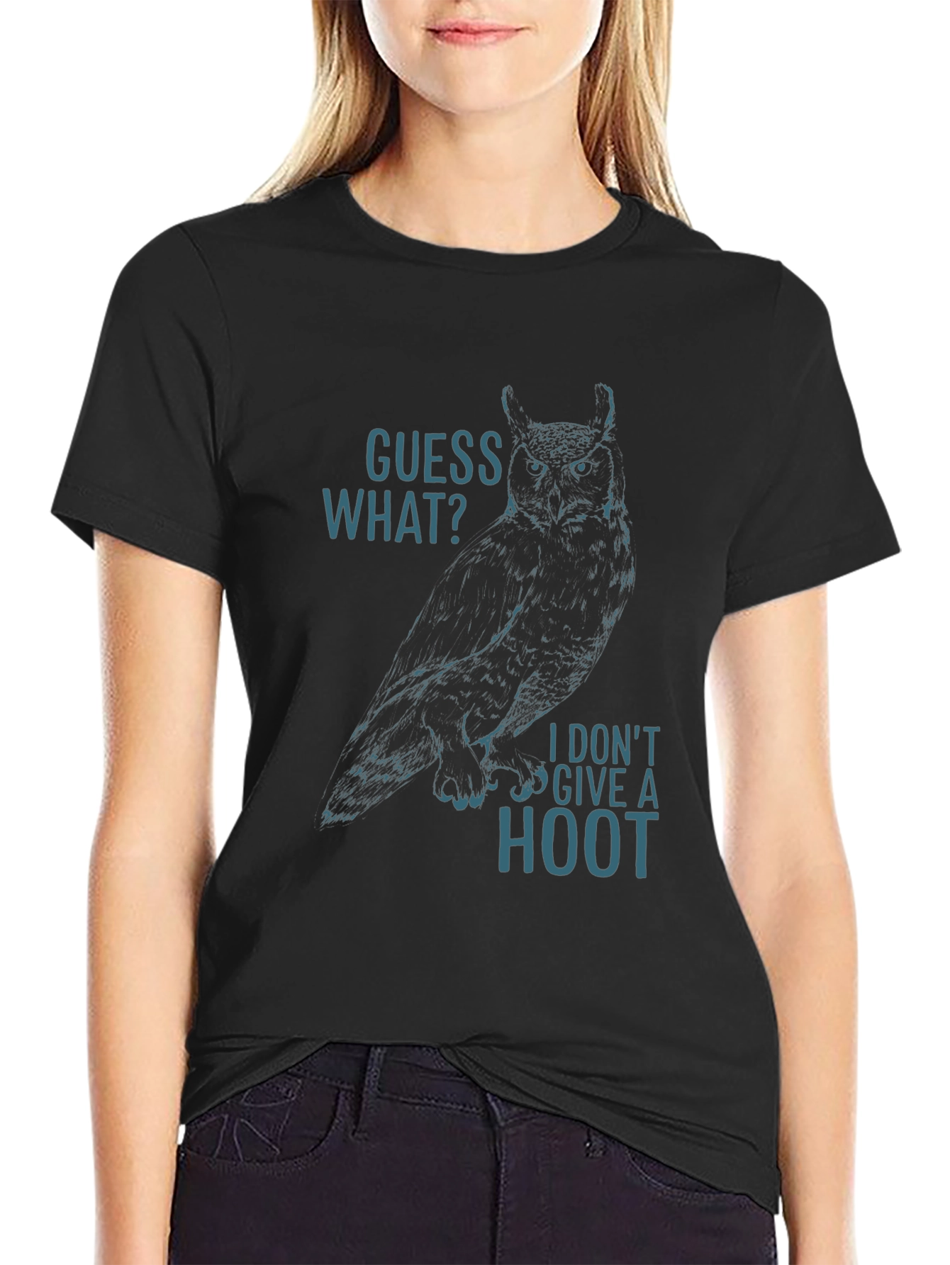 Guess What? Owl Graphic Tee - Black