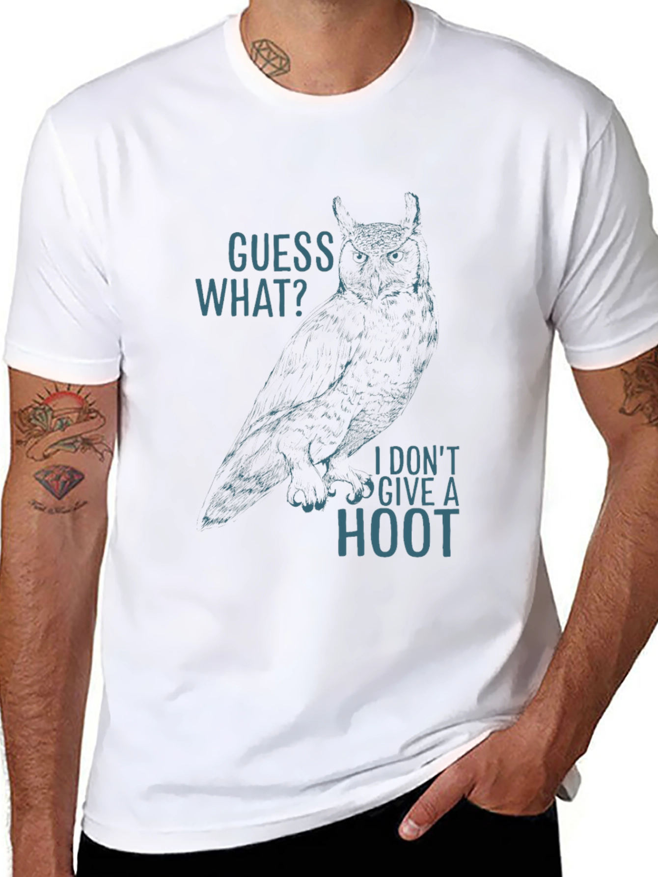 Guess What? Owl Graphic Tee - Black