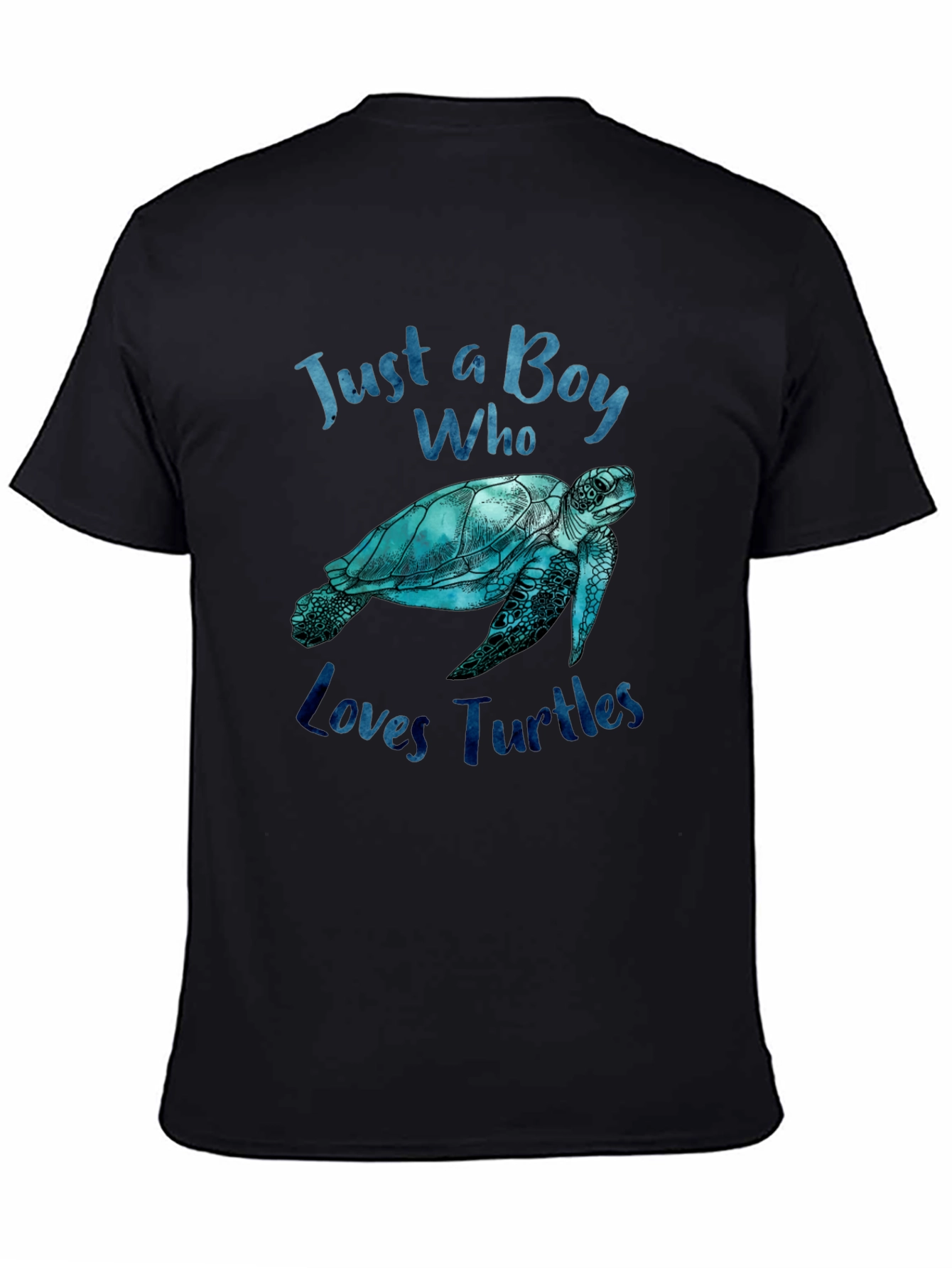 Boy Who Loves Turtles Graphic Tee - Black