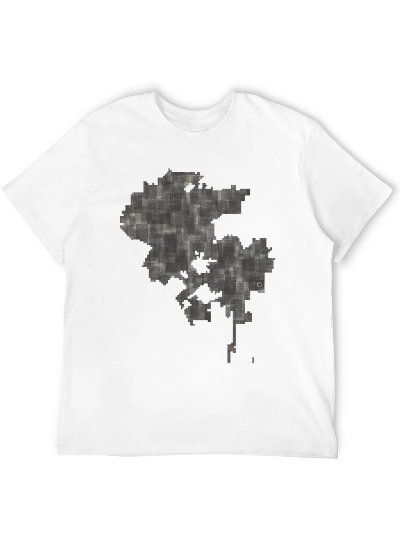 Abstract Pixel Map Graphic Tee - Black