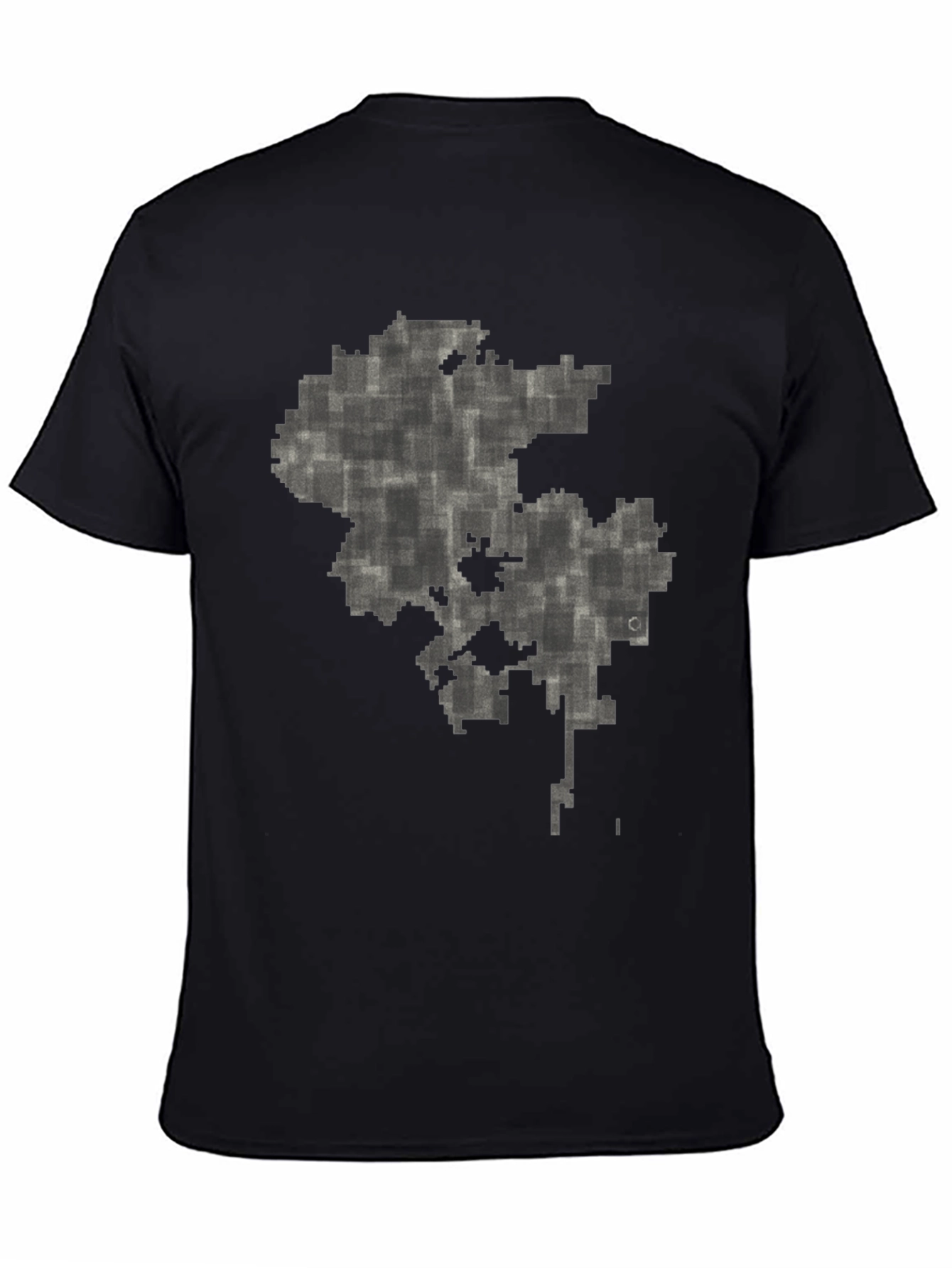 Abstract Pixel Map Graphic Tee - Black