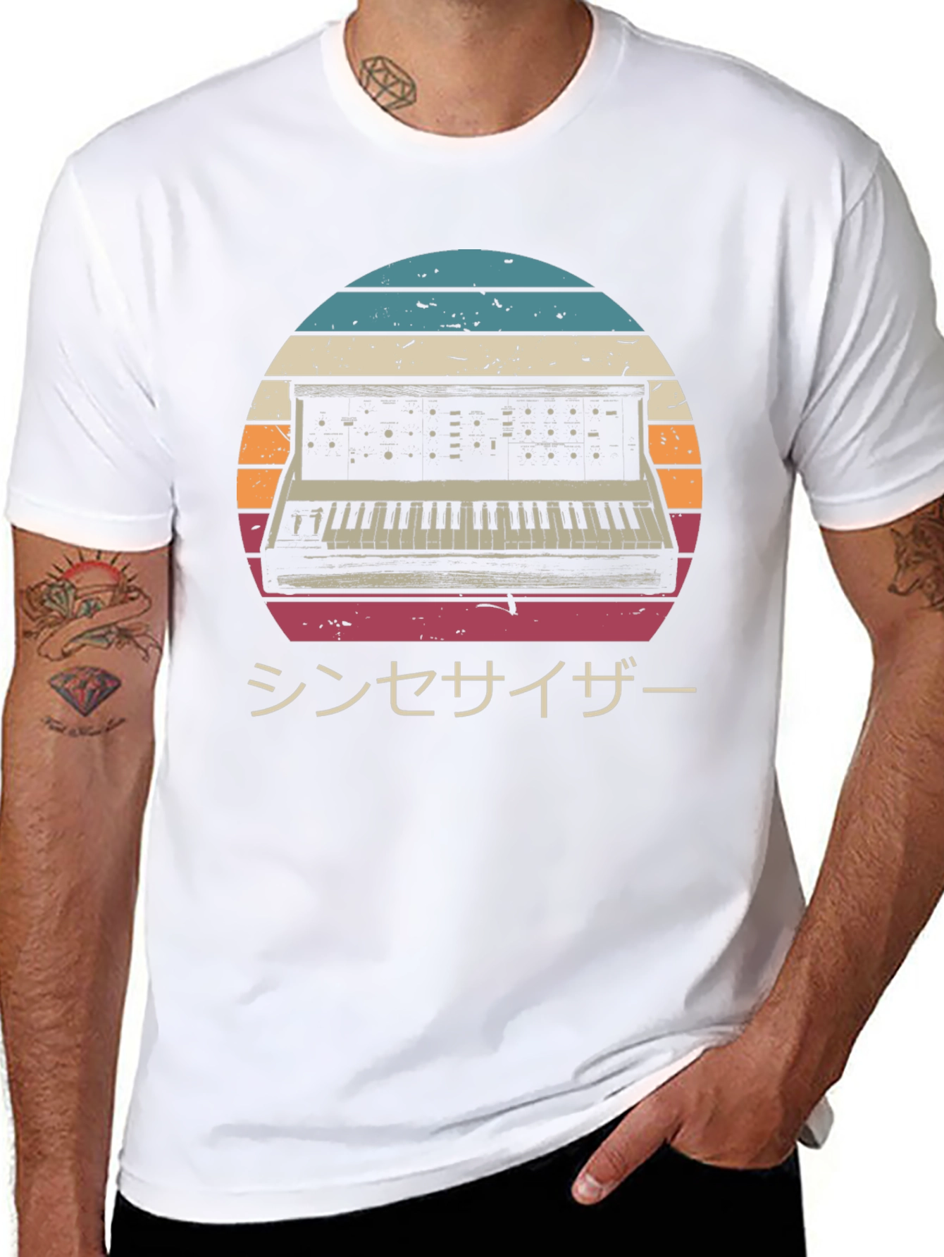 Retro Synthwave T-Shirt - Japanese Synthesizer Design