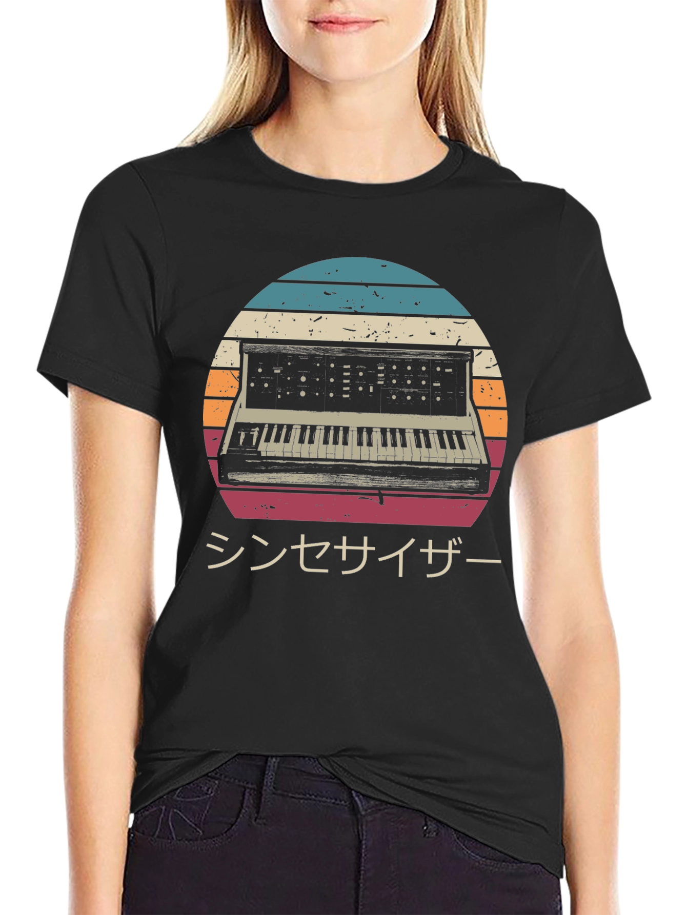 Retro Synthwave T-Shirt - Japanese Synthesizer Design