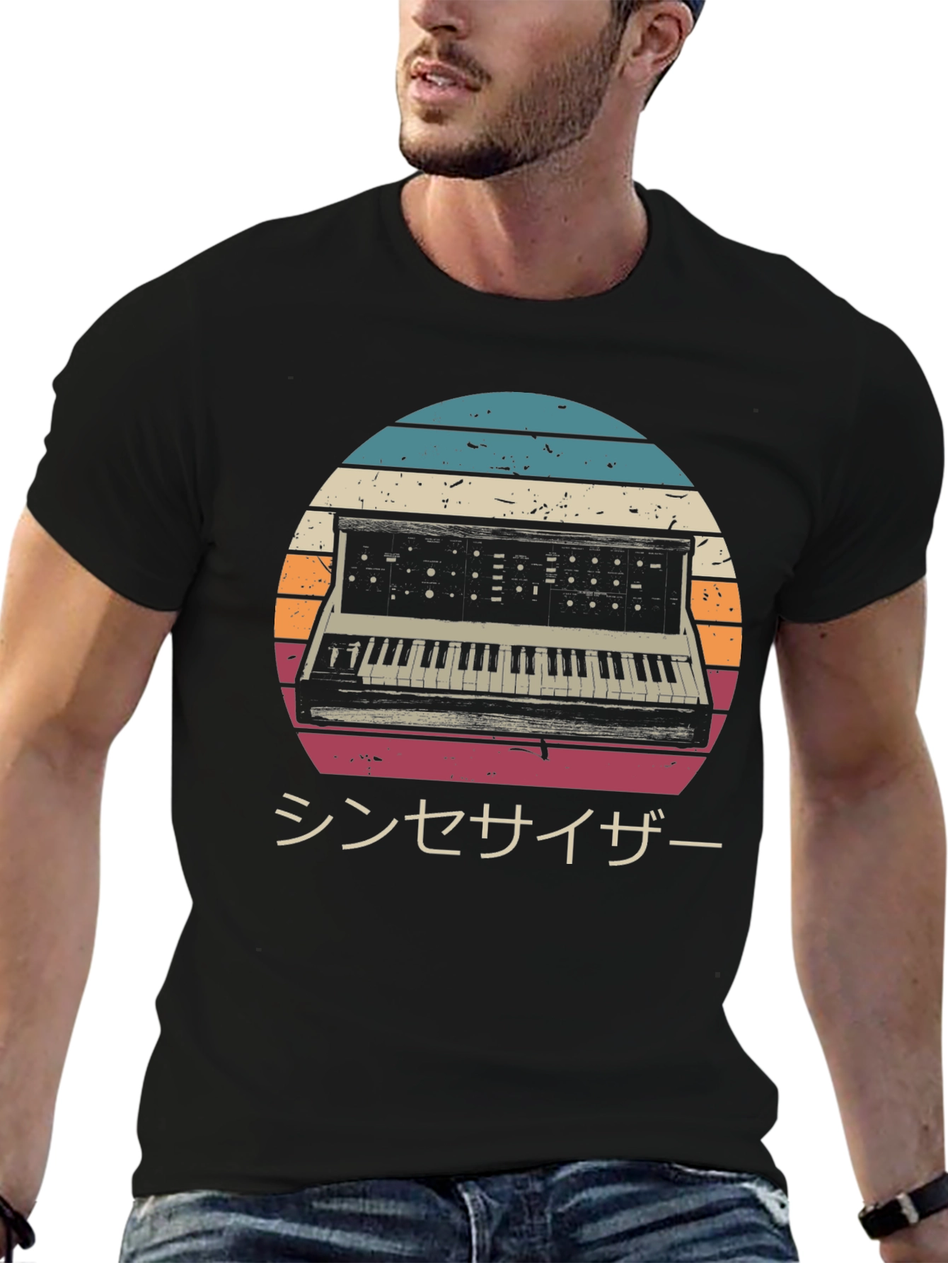 Retro Synthwave T-Shirt - Japanese Synthesizer Design