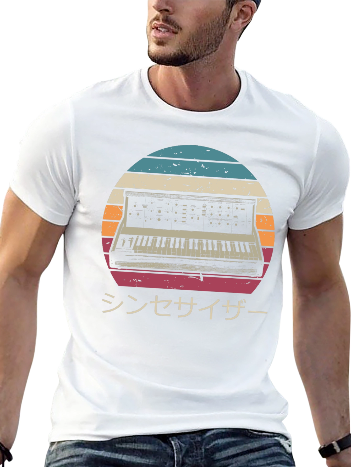 Retro Synthwave T-Shirt - Japanese Synthesizer Design