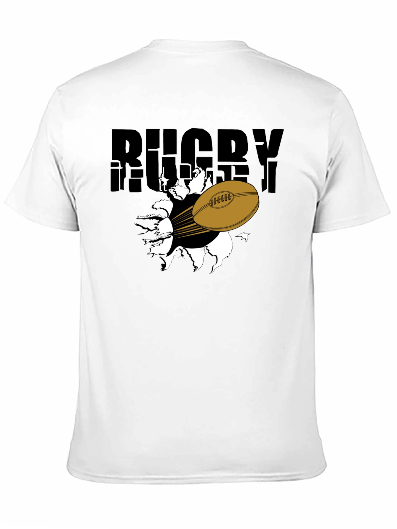 Rugby Ball Graphic T-Shirt - Black