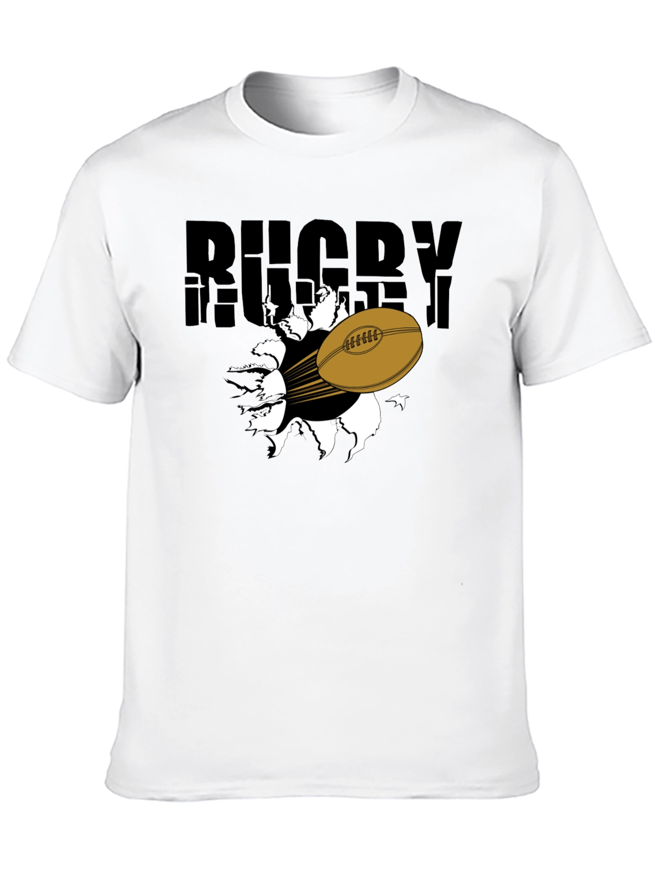 Rugby Ball Graphic T-Shirt - Black