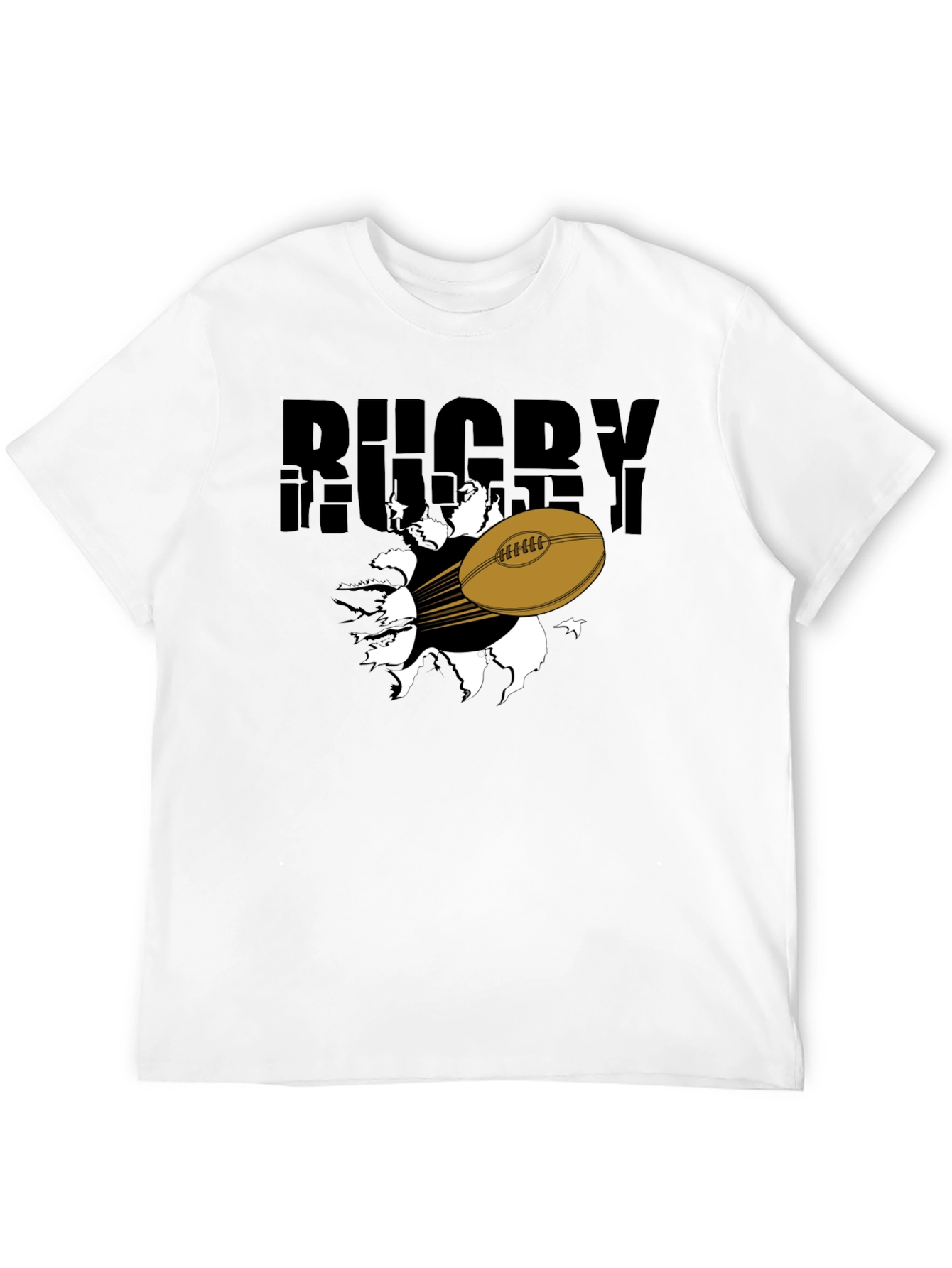 Rugby Ball Graphic T-Shirt - Black