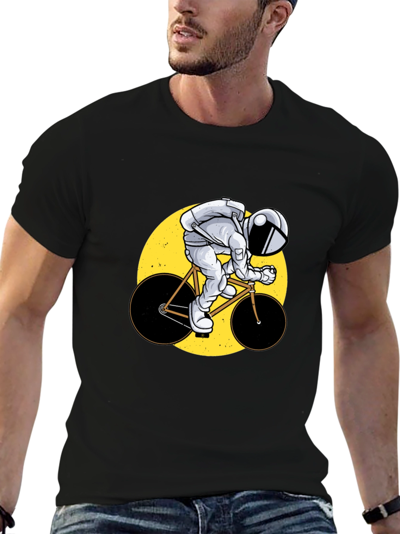 Astronaut Cyclist Graphic T-Shirt