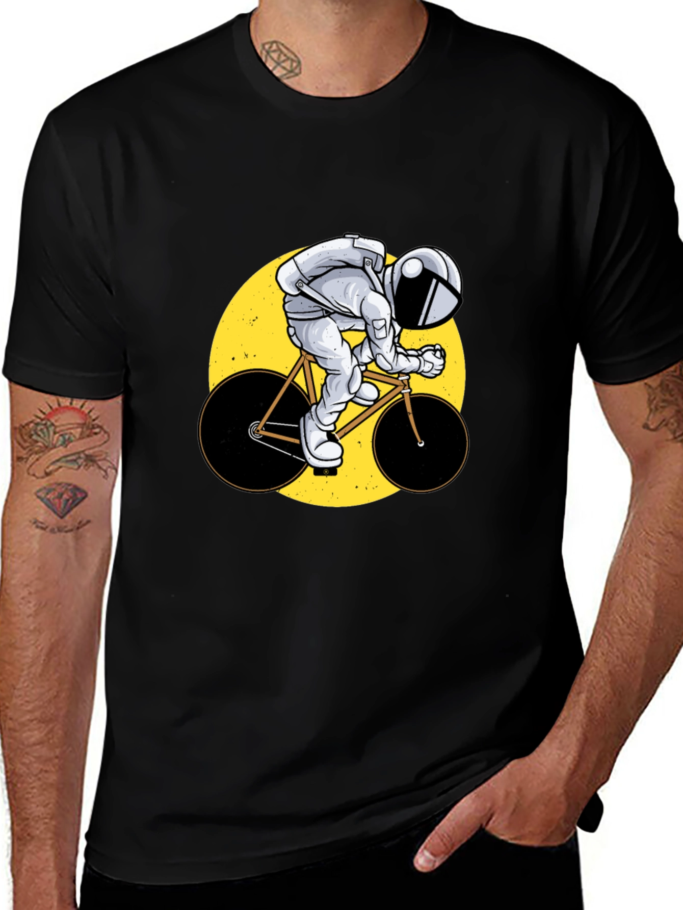 Astronaut Cyclist Graphic T-Shirt